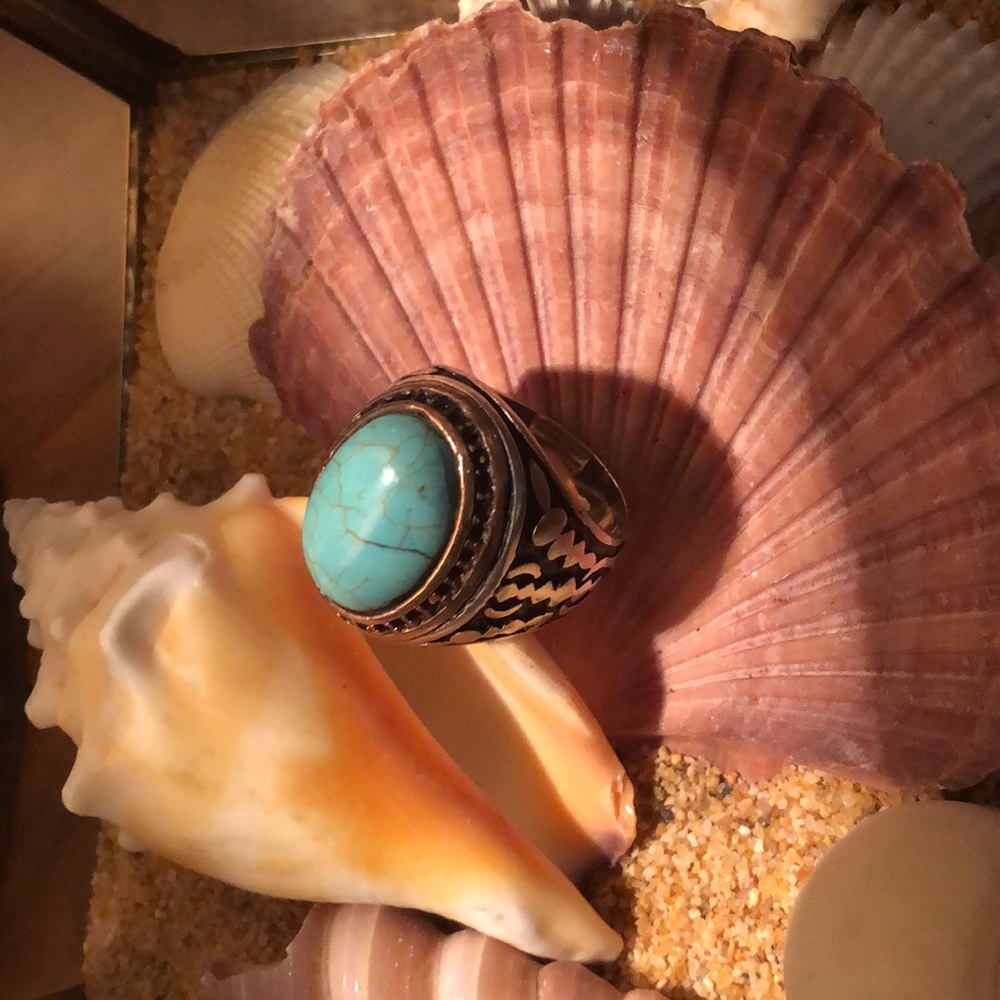 Turquoise Stone Ring For Men Silver 925